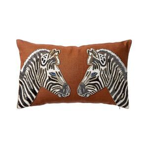 Jonathan Adler Animalia Beaded Pillow Kit - Zebra, Orange